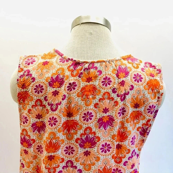 NWT CROFT & BARROW Women Sleeveless Pullover Keyhole Neckline Floral Shirt Sz XL - Picture 8 of 13